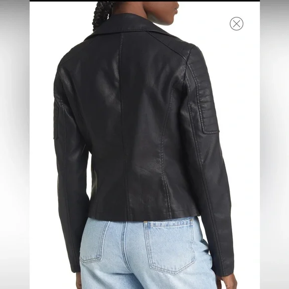 Noisy May Rebel Moto Faux Leather Jacket sz S - Picture 2 of 6